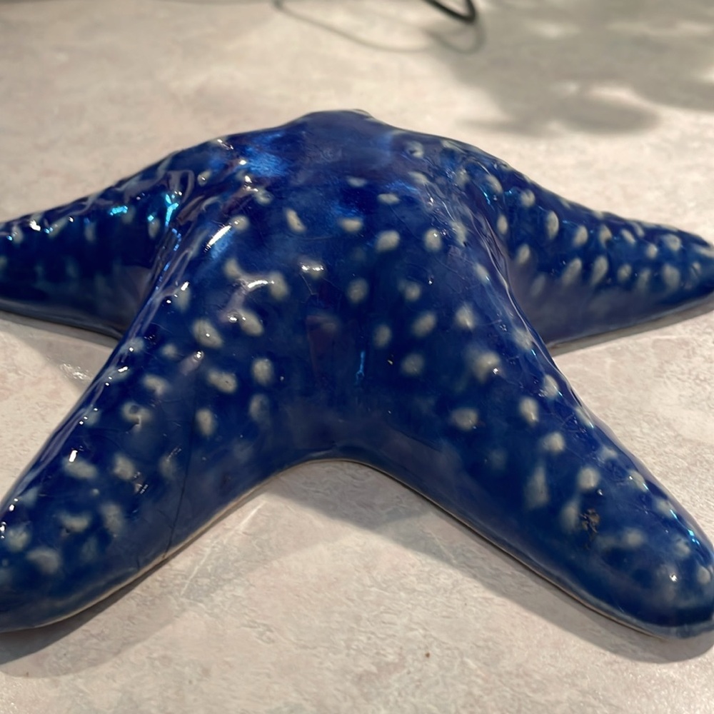 Blue Ceramic Starfish - Picture 2 of 5